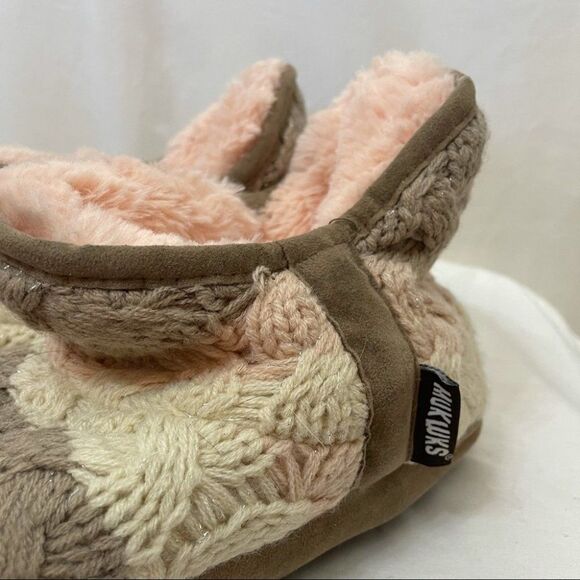 Muk Luks Tarn Knit Cozy Faux Fur Slippers New - Picture 3 of 10